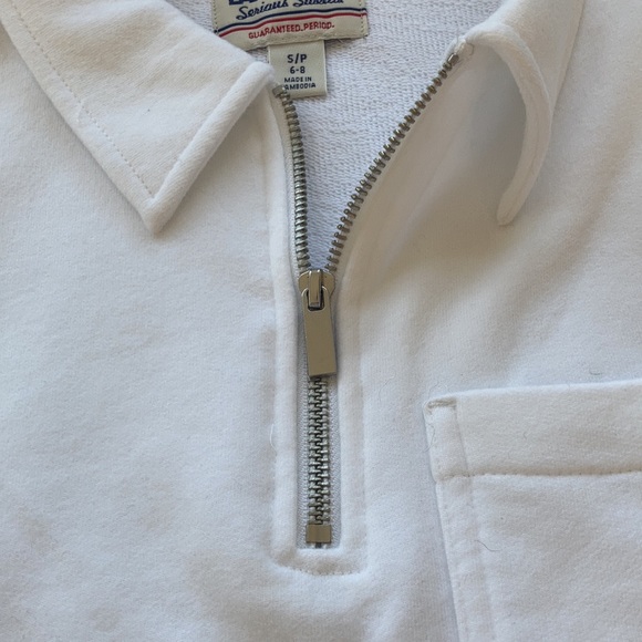 Lands’ End Serious Sweats white pullover, S/P (6-8) - Picture 4 of 7